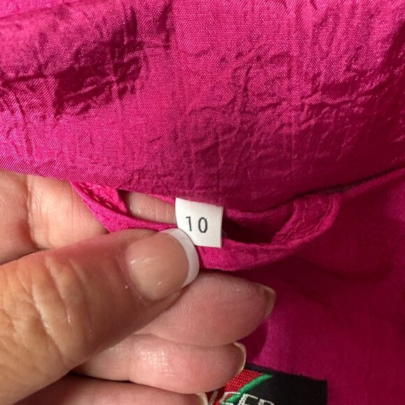 Climatiser Womens Sz 10 Trench Coat Bright Pink Nylon Coat Business Vintage 80s - Picture 6 of 10